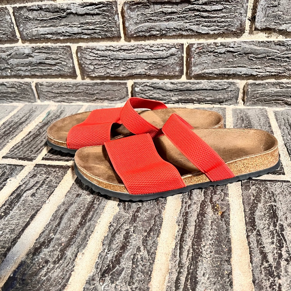EUC Red Birkenstock Sandals